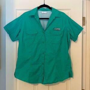 Women’s Columbia Sportswear XL Button Up Top Teal Turquoise